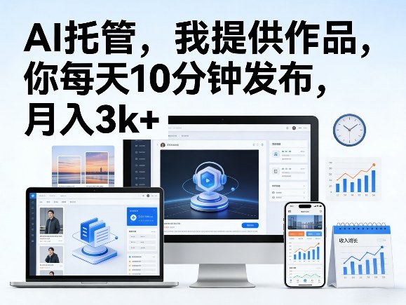 公众号AI托管，我提供作品，你每天10分钟发布，月入3k+【揭秘】-Scorpio丨网创