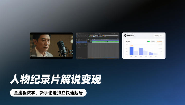 人物纪录片解说变现，全流程教学，新手也能独立快速起号-Scorpio丨网创