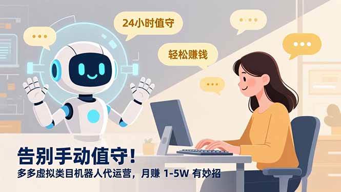 （16921期）告别手动值守！多多虚拟类目机器人代运营，月赚 1-5W 有妙招-Scorpio丨网创