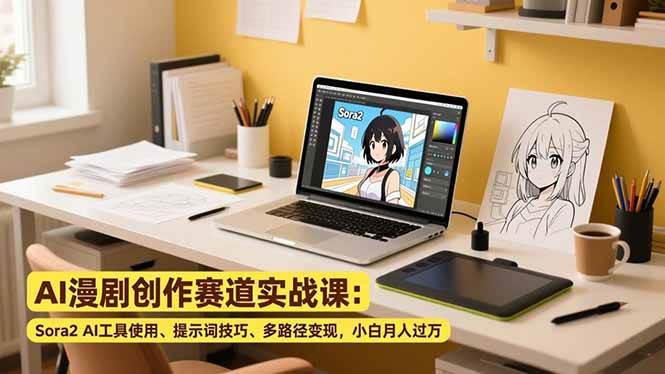 （16936期）AI漫剧创作赛道实战课：Sora2 AI工具使用、提示词技巧、多路径变现，小白月入过万-Scorpio丨网创