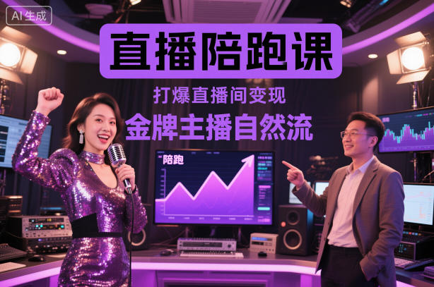 直播陪跑课,金牌主播自然流打爆直播间,复制高变现玩法-Scorpio丨网创