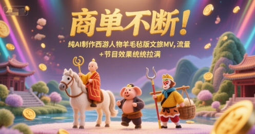 商单不断！纯AI制作西游人物羊毛毡版文旅MV，流量+节目效果统统拉满-Scorpio丨网创