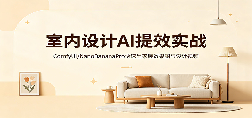 室内设计AI提效实战：ComfyUI/NanoBananaPro快速出家装效果图与设计视频-Scorpio丨网创