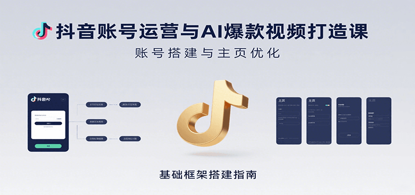 抖音账号运营与AI爆款视频打造课：含账号搭建、运营及多种AI特效视频制作方法-Scorpio丨网创