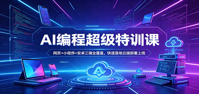 AI编程超级特训课：网页+小程序+安卓三端全覆盖，快速落地云端部署上线-Scorpio丨网创