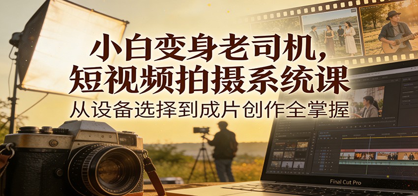 小白变身老司机，短视频拍摄系统课，从设备选择到成片创作全掌握-Scorpio丨网创