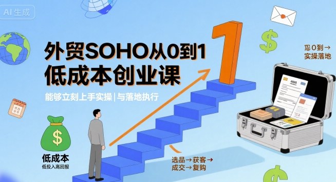 外贸SOHO从0到1低成本创业课,能够立刻上手实操与落地执行-Scorpio丨网创