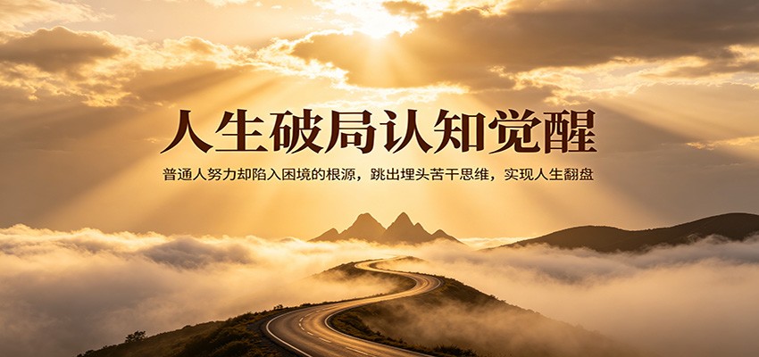 人生破局认知觉醒，普通人努力却陷入困境的根源，跳出埋头苦干思维，实现人生翻盘-Scorpio丨网创