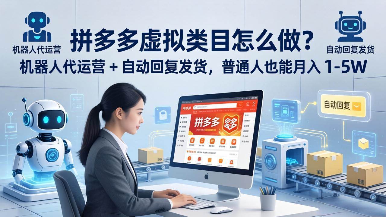 （18111期）拼多多虚拟类目怎么做？机器人代运营 + 自动回复发货，普通人也能月入 1-5W-Scorpio丨网创