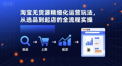 淘宝无货源精细化运营玩法，从选品到起店的全流程实操-Scorpio丨网创