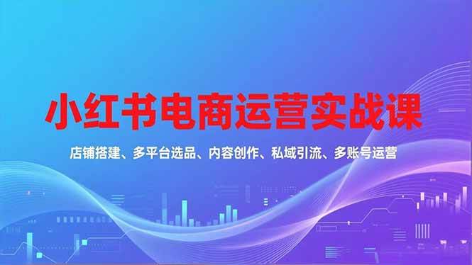 （16695期）小红书电商运营实战课，店铺搭建、多平台选品、内容创作、私域引流、多账号运营等玩法-Scorpio丨网创
