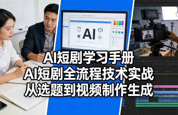 AI短剧学习手册，AI短剧全流程技术实战，从选题到视频制作生成-Scorpio丨网创