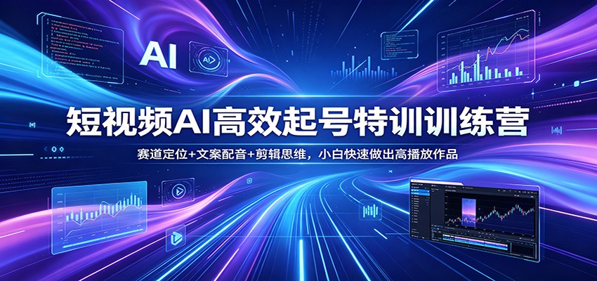 短视频AI高效起号特训训练营：赛道定位+文案配音+剪辑思维，小白快速做出高播放作品-Scorpio丨网创