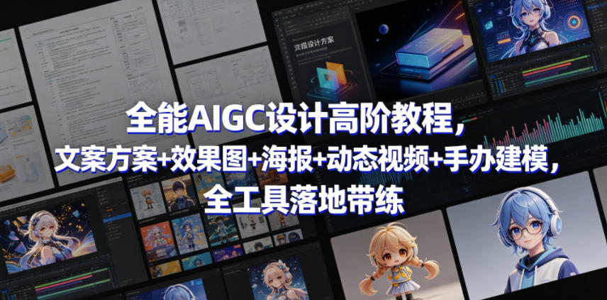 全能AIGC设计高阶教程，文案方案+效果图+海报+动态视频+手办建模，全工具落地带练-Scorpio丨网创