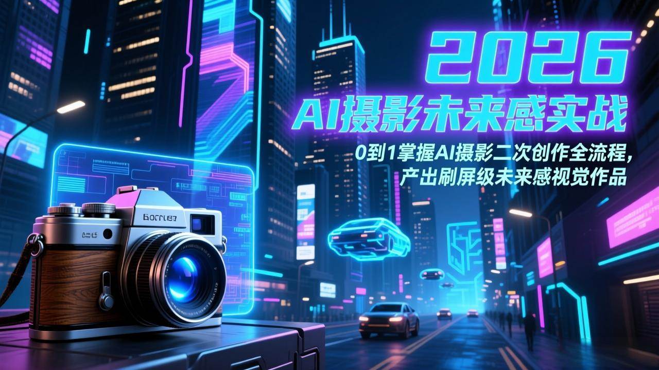 （17584期）2026 AI摄影未来感实战：0到1掌握AI摄影二次创作全流程，产出刷屏级未来感视觉作品-Scorpio丨网创