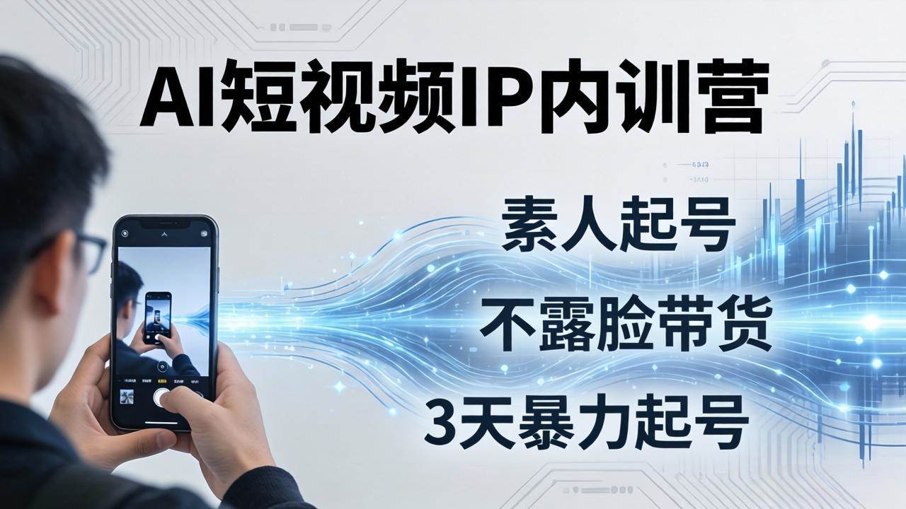 （17852期）2026AI短视频IP内训营：从素人起号到不露脸带货，3天暴力起号全流程拆解-Scorpio丨网创