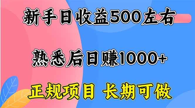 （16132期）新手日收益500+ 正规项目 长期可做-Scorpio丨网创