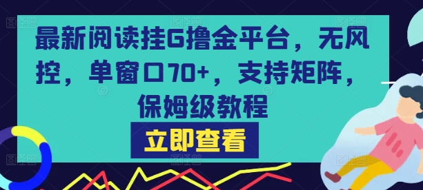最新阅读挂G撸金平台,无风控,单窗口70+,支持矩阵,保姆级教程【揭秘】-Scorpio丨网创