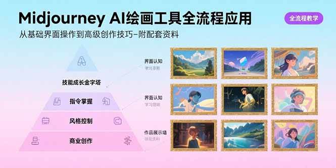 （15628期）Midjourney AI绘画工具全流程应用，从基础界面操作到高级创作-附配套资料-Scorpio丨网创
