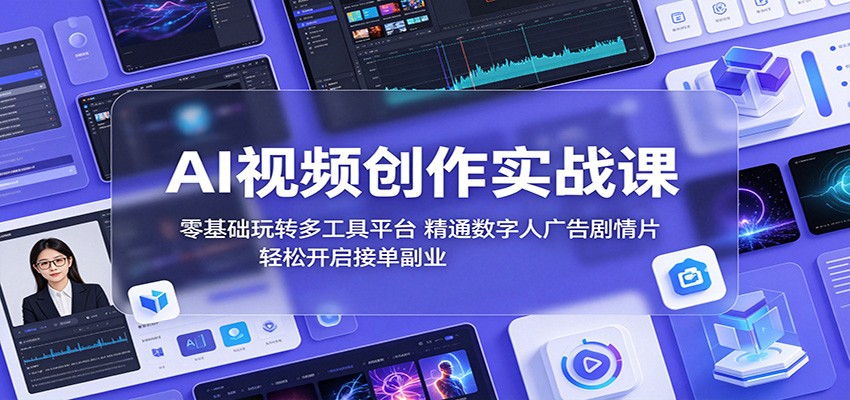 AI视频创作实战课：零基础玩转多工具平台，精通数字人广告、剧情片，轻松开启接单副业-Scorpio丨网创