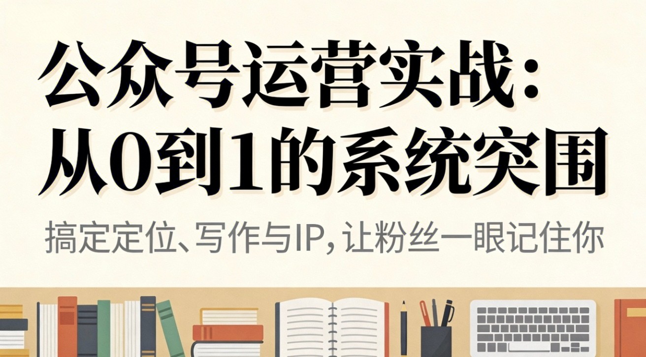 公众号运营实战:从0到1的系统突围-Scorpio丨网创