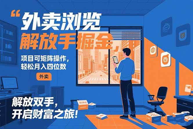 (15440期)外卖浏览掘金项目 可矩阵操作 轻松日入500+-Scorpio丨网创