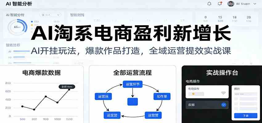 AI淘系电商盈利新增长，AI开挂玩法，爆款作品打造，全域运营提效实战课-Scorpio丨网创