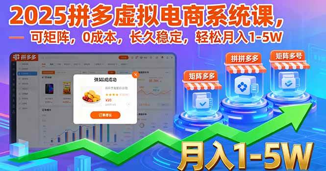 (16088期)2025拼多多虚拟电商系统课,可矩阵,0成本,长久稳定,轻松月入1-5W-Scorpio丨网创