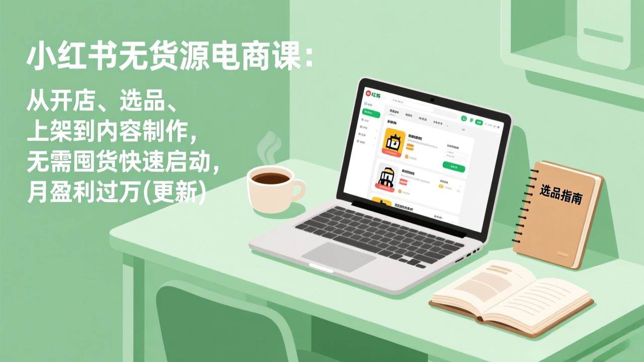 （18420期）小红书无货源电商课(5月12更新)：从开店、选品、上架到内容制作，无需囤货快速启动，月盈利过万-Scorpio丨网创