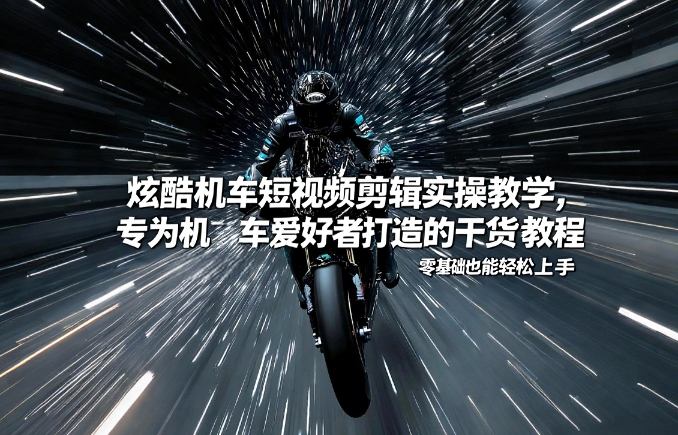 炫酷机车短视频剪辑实操教学，专为机车爱好者打造的干货教程，零基础也能轻松上手-Scorpio丨网创