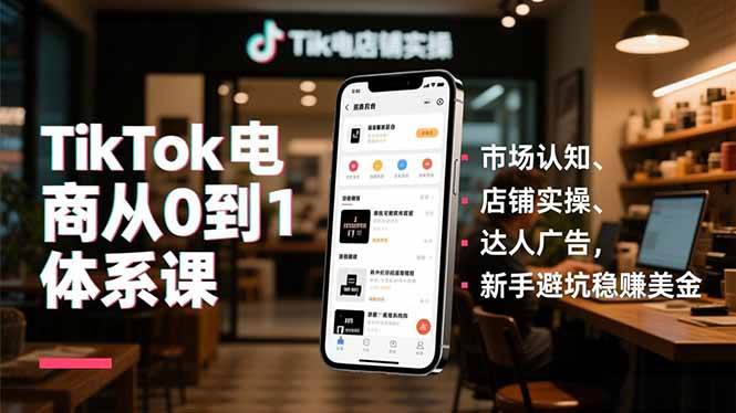 (16818期)TikTok电商从0到1体系课,市场认知、店铺实操、达人广告,新手避坑稳赚美金-Scorpio丨网创