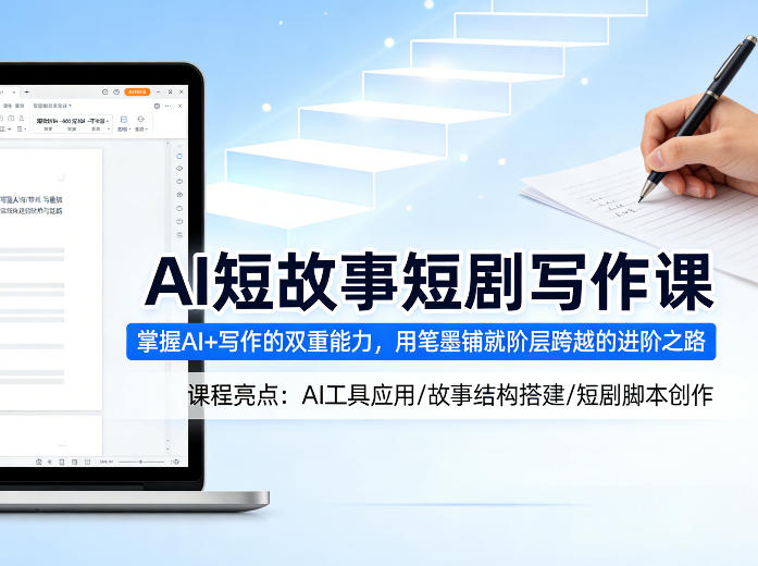 AI短故事短剧写作课，掌握AI+写作的双重能力，用笔墨铺就阶层跨越的进阶之路-Scorpio丨网创