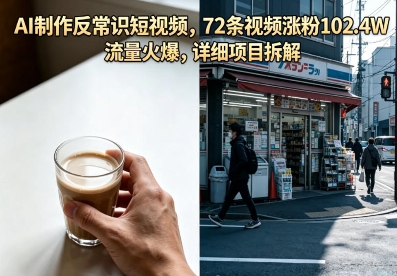 AI制作反常识短视频，72条视频涨粉102.4W，流量火爆，详细项目拆解-Scorpio丨网创