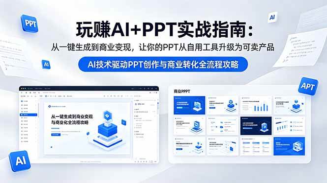 （18448期）玩赚AI+PPT实战指南-更新5月13：从一键生成到商业变现，让你的PPT从自用工具升级为可卖产品-Scorpio丨网创