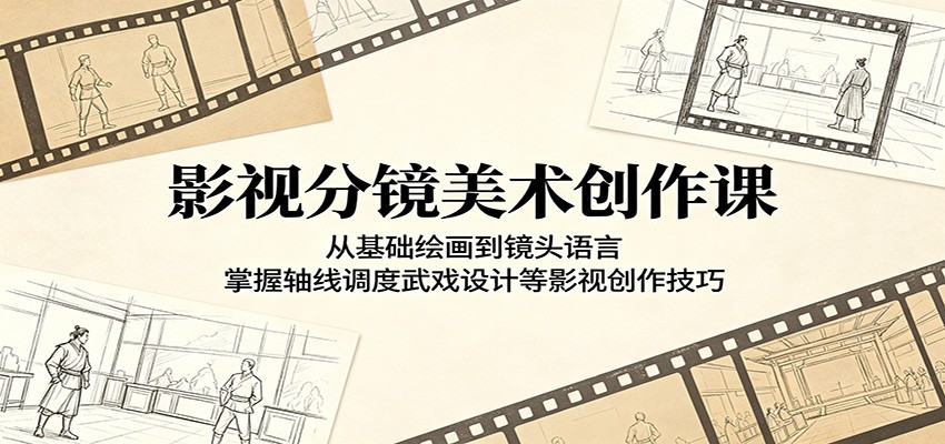 影视分镜美术创作课:从基础绘画到镜头语言,掌握轴线调度武戏设计等影视创作技巧-Scorpio丨网创