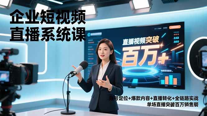 （16878期）企业短视频直播系统课，账号定位+爆款内容+直播转化+全链路实战，单场直播突破百万销售额-Scorpio丨网创