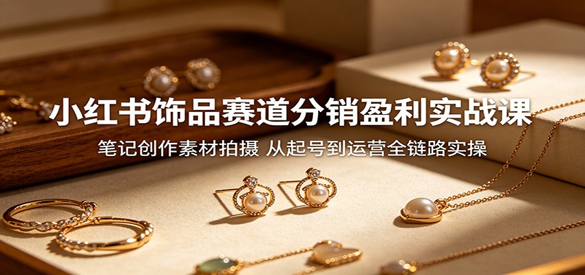 小红书饰品赛道分销盈利实战课：笔记创作素材拍摄，从起号到运营全链路实操-Scorpio丨网创