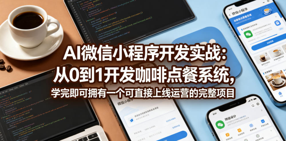 AI微信小程序开发实战：从0到1开发咖啡点餐系统，学完即可拥有一个可直接上线运营的完整项目-Scorpio丨网创