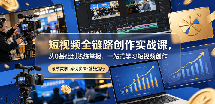 短视频全链路创作实战课，从0基础到熟练掌握，一站式学习短视频创作-Scorpio丨网创