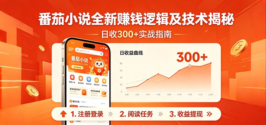 番茄小说全新赚钱逻辑及技术日收300+，小白新书皆可做！无脑赚就行了！-Scorpio丨网创