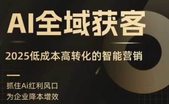 AI全域获客实训营,2025低成本高转化的智能营销,精准找客,高效营销-Scorpio丨网创