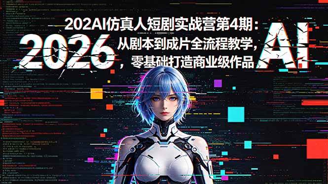 （18656期）2026AI仿真人短剧实战营第4期：从剧本到成片全流程教学，零基础打造商业级作品-Scorpio丨网创