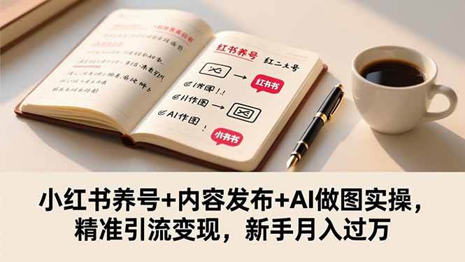 （16498期）小红书养号+内容发布+AI做图实操，精准引流变现，新手月入过万-Scorpio丨网创