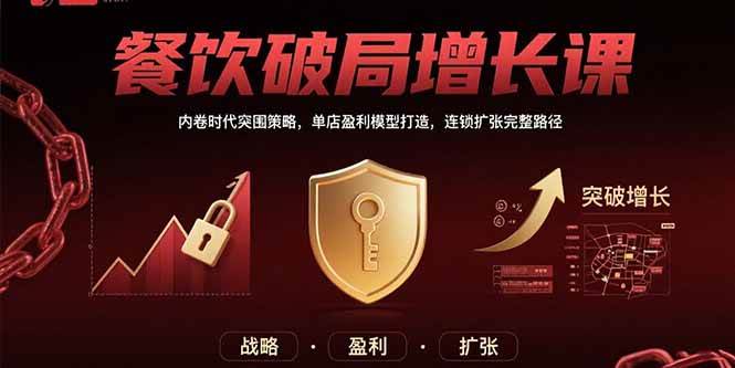 (15541期)餐饮破局增长课:内卷时代突围策略,单店盈利模型打造,连锁扩张完整路径-Scorpio丨网创