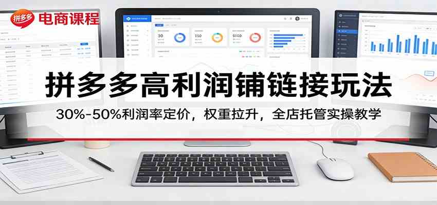 拼多多高利润铺链接玩法：30%–50%利润率定价，权重拉升，全店托管实操教学-Scorpio丨网创