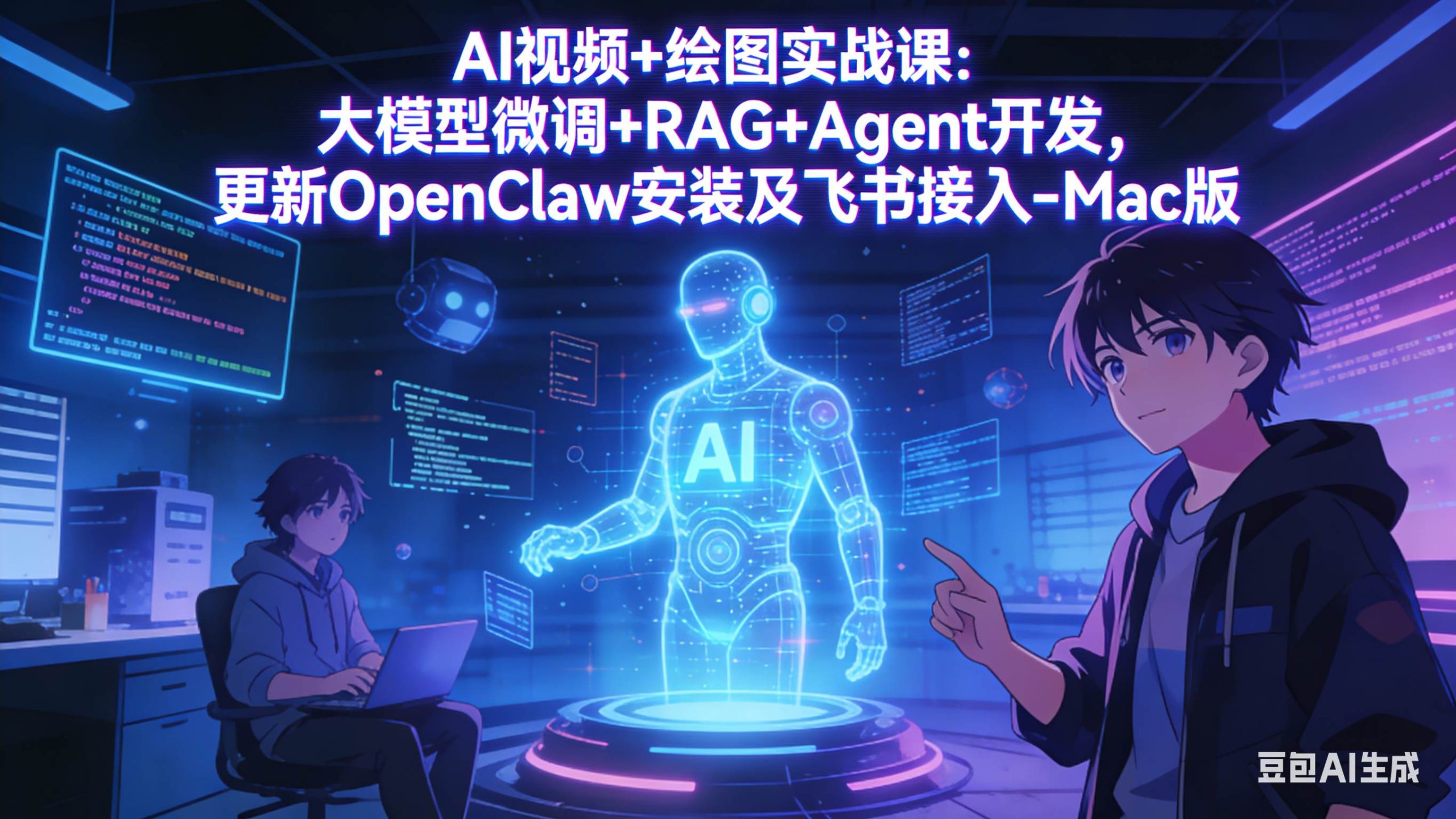 （17594期）AI视频+绘图实战课：大模型微调+RAG+Agent开发，更新OpenClaw安装及飞书接入-Mac版-Scorpio丨网创