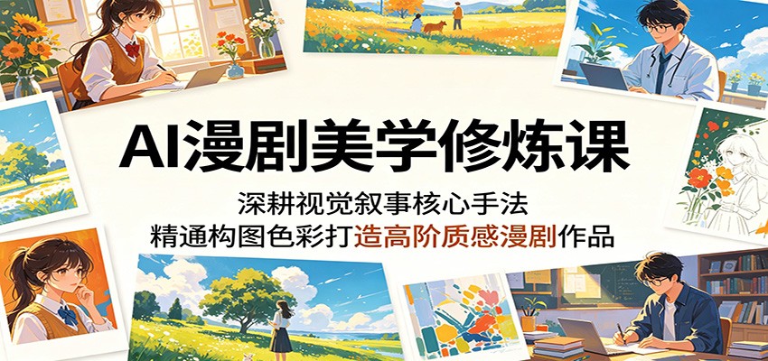AI漫剧美学修炼课：深耕视觉叙事核心手法，精通构图色彩打造高阶质感漫剧作品-Scorpio丨网创