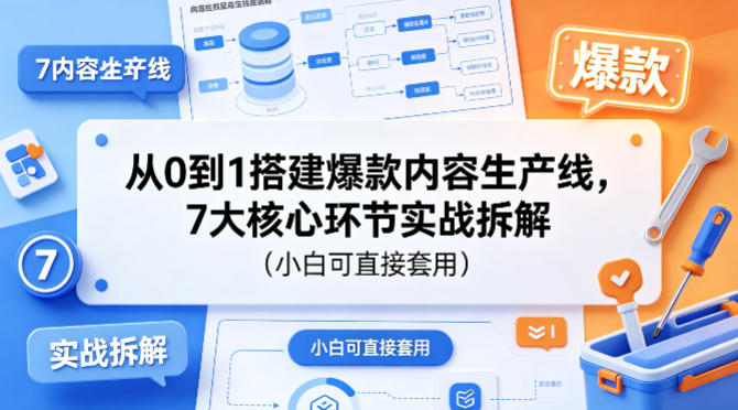 从0到1搭建爆款内容生产线，7大核心环节实战拆解（小白可直接套用）-Scorpio丨网创