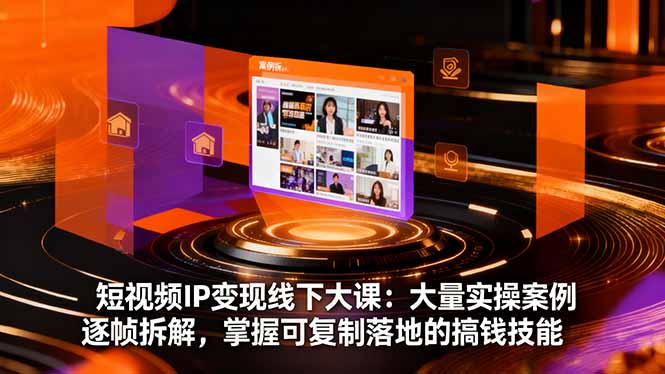 短视频IP变现线下大课:大量实操案例逐帧拆解,掌握可复制落地的搞钱技能-Scorpio丨网创