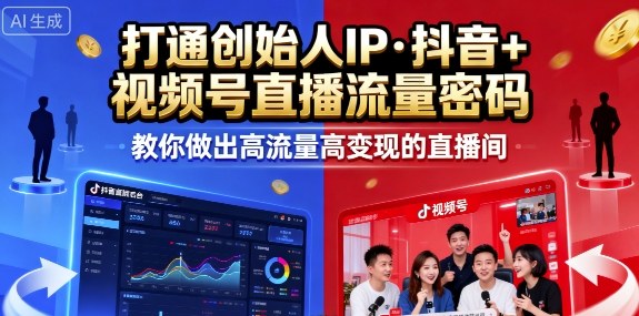 25年直播9-10两期线下课,打通创始人IP,抖音+视频号直播流量密码,教你做出高流量高变现的直播间-Scorpio丨网创